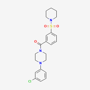 (4-(3-Chlorophenyl)piperazin-1-yl)(3-(piperidin-1-ylsulfonyl)phenyl)methanone