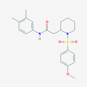 molecular formula C22H28N2O4S B2728108 N-(3,4-dimethylphenyl)-2-(1-((4-methoxyphenyl)sulfonyl)piperidin-2-yl)acetamide CAS No. 941911-48-4