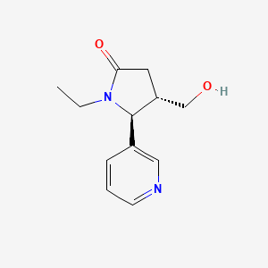 molecular formula C12H16N2O2 B2728112 (4S,5S)-1-ethyl-4-(hydroxymethyl)-5-(pyridin-3-yl)pyrrolidin-2-one CAS No. 1909287-81-5