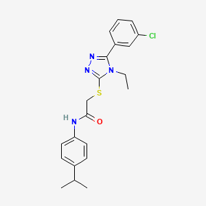 2-{[5-(3-chlorophenyl)-4-ethyl-4H-1,2,4-triazol-3-yl]sulfanyl}-N-[4-(propan-2-yl)phenyl]acetamide