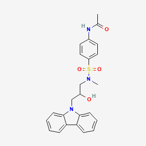 molecular formula C24H25N3O4S B2728120 N-(4-(N-(3-(9H-carbazol-9-yl)-2-hydroxypropyl)-N-methylsulfamoyl)phenyl)acetamide CAS No. 1226449-57-5