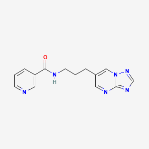 molecular formula C14H14N6O B2728130 N-(3-([1,2,4]triazolo[1,5-a]pyrimidin-6-yl)propyl)nicotinamide CAS No. 2034324-27-9