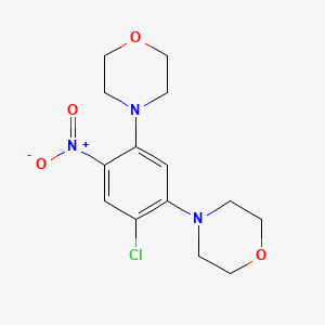 molecular formula C14H18ClN3O4 B2728132 1-Chloro-2,4-dimorpholino-5-nitrobenzene CAS No. 106321-00-0