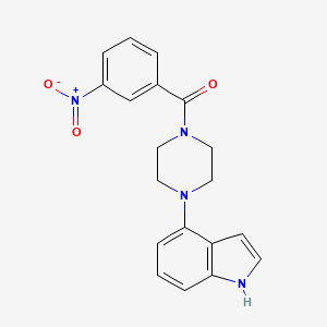 molecular formula C19H18N4O3 B2728137 [4-(1H-indol-4-yl)piperazin-1-yl]-(3-nitrophenyl)methanone CAS No. 256458-56-7