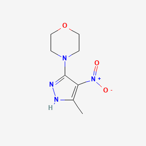 molecular formula C8H12N4O3 B2728141 4-(3-methyl-4-nitro-1H-pyrazol-5-yl)morpholine CAS No. 53960-83-1