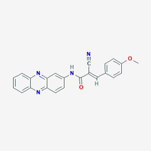 molecular formula C23H16N4O2 B2728142 (E)-2-cyano-3-(4-methoxyphenyl)-N-phenazin-2-ylprop-2-enamide CAS No. 301860-91-3
