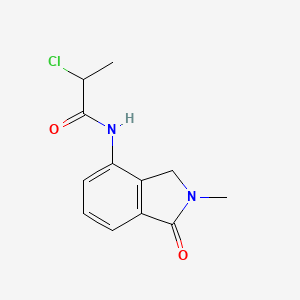 molecular formula C12H13ClN2O2 B2728147 2-Chloro-N-(2-methyl-1-oxo-3H-isoindol-4-yl)propanamide CAS No. 2340607-48-7