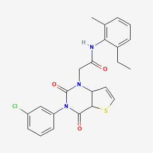 molecular formula C23H20ClN3O3S B2728149 2-[3-(3-chlorophenyl)-2,4-dioxo-1H,2H,3H,4H-thieno[3,2-d]pyrimidin-1-yl]-N-(2-ethyl-6-methylphenyl)acetamide CAS No. 1261018-11-4