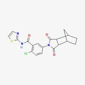 molecular formula C19H16ClN3O3S B2728151 2-chloro-5-(1,3-dioxohexahydro-1H-4,7-methanoisoindol-2(3H)-yl)-N-(thiazol-2-yl)benzamide CAS No. 475061-28-0