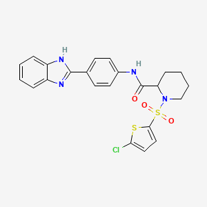 N-(4-(1H-benzo[d]imidazol-2-yl)phenyl)-1-((5-chlorothiophen-2-yl)sulfonyl)piperidine-2-carboxamide