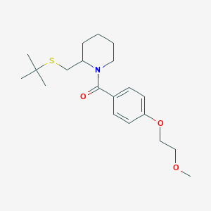 molecular formula C20H31NO3S B2728164 (2-((Tert-butylthio)methyl)piperidin-1-yl)(4-(2-methoxyethoxy)phenyl)methanone CAS No. 2034266-06-1