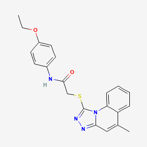 molecular formula C21H20N4O2S B2728165 N-(4-ethoxyphenyl)-2-[(5-methyl[1,2,4]triazolo[4,3-a]quinolin-1-yl)sulfanyl]acetamide CAS No. 307513-42-4