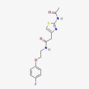 molecular formula C15H16FN3O3S B2728173 2-(2-乙酰氨基噻唑-4-基)-N-(2-(4-氟苯氧基)乙基)乙酰胺 CAS No. 1235031-62-5