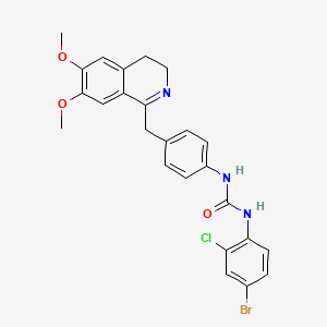 molecular formula C25H23BrClN3O3 B2728182 1-(4-Bromo-2-chlorophenyl)-3-[4-[(6,7-dimethoxy-3,4-dihydroisoquinolin-1-yl)methyl]phenyl]urea CAS No. 1024336-96-6