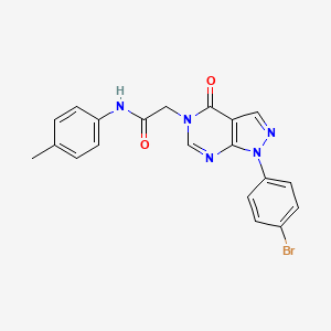 molecular formula C20H16BrN5O2 B2728187 2-[1-(4-bromophenyl)-4-oxo-1H,4H,5H-pyrazolo[3,4-d]pyrimidin-5-yl]-N-(4-methylphenyl)acetamide CAS No. 1894995-27-7