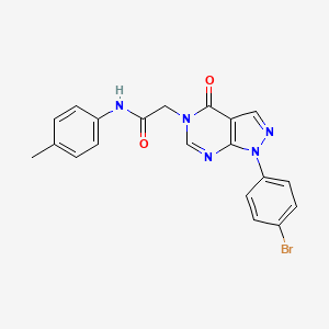 molecular formula C20H16BrN5O2 B2728187 2-[1-(4-溴苯基)-4-氧代-1H,4H,5H-嘧啶并[3,4-d]嘧啶-5-基]-N-(4-甲基苯基)乙酰胺 CAS No. 1894995-27-7