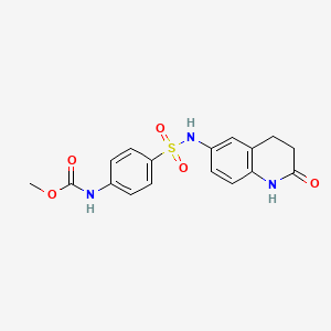 molecular formula C17H17N3O5S B2728189 methyl (4-(N-(2-oxo-1,2,3,4-tetrahydroquinolin-6-yl)sulfamoyl)phenyl)carbamate CAS No. 1448077-70-0