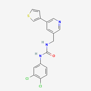 molecular formula C17H13Cl2N3OS B2728190 1-(3,4-Dichlorophenyl)-3-((5-(thiophen-3-yl)pyridin-3-yl)methyl)urea CAS No. 1705247-16-0
