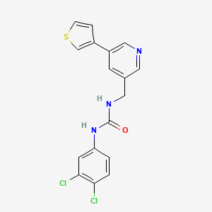 molecular formula C17H13Cl2N3OS B2728190 1-(3,4-二氯苯基)-3-((5-(噻吩-3-基)吡啶-3-基)甲基)脲 CAS No. 1705247-16-0