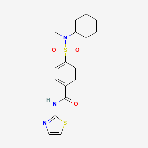 molecular formula C17H21N3O3S2 B2728192 4-[cyclohexyl(methyl)sulfamoyl]-N-(1,3-thiazol-2-yl)benzamide CAS No. 574001-40-4
