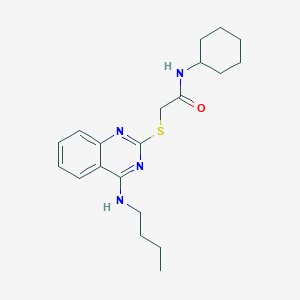 molecular formula C20H28N4OS B2728195 2-[4-(butylamino)quinazolin-2-yl]sulfanyl-N-cyclohexylacetamide CAS No. 422532-82-9