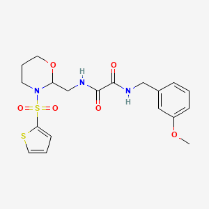 N'-[(3-methoxyphenyl)methyl]-N-[(3-thiophen-2-ylsulfonyl-1,3-oxazinan-2-yl)methyl]oxamide