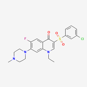 3-((3-chlorophenyl)sulfonyl)-1-ethyl-6-fluoro-7-(4-methylpiperazin-1-yl)quinolin-4(1H)-one