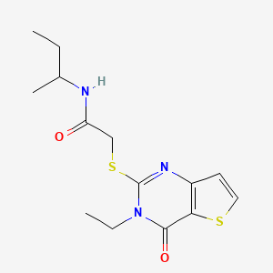 molecular formula C14H19N3O2S2 B2728204 N-(butan-2-yl)-2-[(3-ethyl-4-oxo-3,4-dihydrothieno[3,2-d]pyrimidin-2-yl)sulfanyl]acetamide CAS No. 1252929-33-1