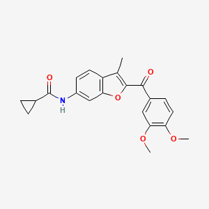 N-[2-(3,4-dimethoxybenzoyl)-3-methyl-1-benzofuran-6-yl]cyclopropanecarboxamide