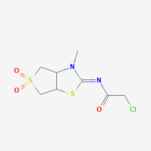 molecular formula C8H11ClN2O3S2 B2728213 (Z)-2-chloro-N-(3-methyl-5,5-dioxidotetrahydrothieno[3,4-d]thiazol-2(3H)-ylidene)acetamide CAS No. 929824-31-7