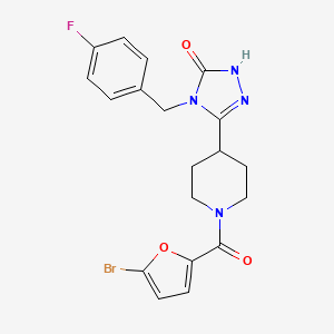 molecular formula C19H18BrFN4O3 B2728230 5-[1-(5-bromo-2-furoyl)piperidin-4-yl]-4-(4-fluorobenzyl)-2,4-dihydro-3H-1,2,4-triazol-3-one CAS No. 1775547-65-3