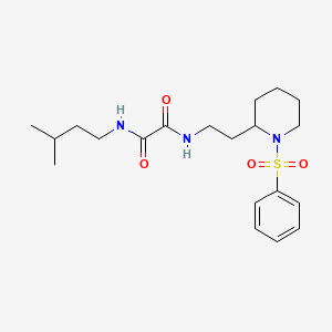 molecular formula C20H31N3O4S B2728259 N1-异戊基-N2-(2-(1-(苯基磺酰基)哌啶-2-基)乙基)草酰胺 CAS No. 898449-61-1