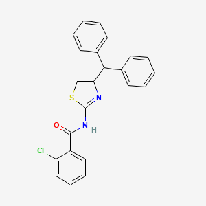 molecular formula C23H17ClN2OS B2728262 N-(4-benzhydrylthiazol-2-yl)-2-chlorobenzamide CAS No. 391220-62-5