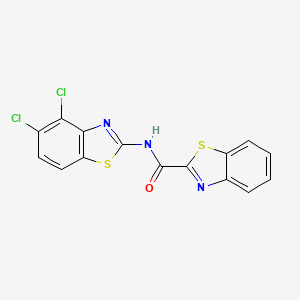molecular formula C15H7Cl2N3OS2 B2728268 N-(4,5-dichloro-1,3-benzothiazol-2-yl)-1,3-benzothiazole-2-carboxamide CAS No. 905678-77-5