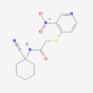 molecular formula C14H16N4O3S B2728272 N-(1-氰基环己基)-2-(3-硝基吡啶-4-基)硫代乙酰胺 CAS No. 1241560-95-1