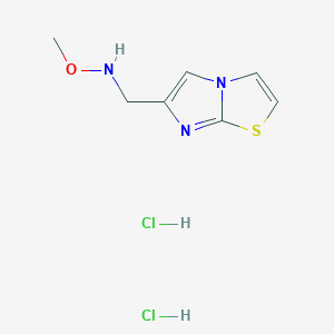 molecular formula C7H11Cl2N3OS B2728273 ({Imidazo[2,1-b][1,3]thiazol-6-yl}methyl)(methoxy)amine dihydrochloride CAS No. 1909309-85-8