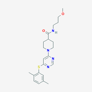 molecular formula C22H30N4O2S B2728275 N-{[5-(morpholin-4-ylsulfonyl)-2-thienyl]methyl}-1-phenylcyclopropanecarboxamide CAS No. 1185048-81-0