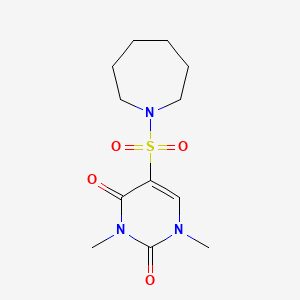 molecular formula C12H19N3O4S B2728280 5-(Azepan-1-ylsulfonyl)-1,3-dimethylpyrimidine-2,4-dione CAS No. 893357-65-8
