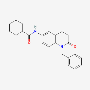 molecular formula C23H26N2O2 B2728297 N-(1-benzyl-2-oxo-1,2,3,4-tetrahydroquinolin-6-yl)cyclohexanecarboxamide CAS No. 951572-50-2