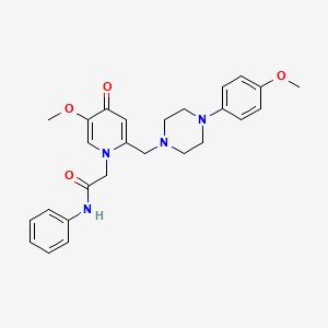 molecular formula C26H30N4O4 B2728298 2-(5-methoxy-2-((4-(4-methoxyphenyl)piperazin-1-yl)methyl)-4-oxopyridin-1(4H)-yl)-N-phenylacetamide CAS No. 921463-54-9