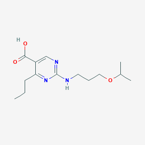 molecular formula C14H23N3O3 B2728302 2-[(3-异丙氧基丙基)氨基]-4-丙基嘧啶-5-甲酸 CAS No. 1340942-20-2