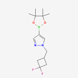 molecular formula C14H21BF2N2O2 B2728317 1-[(3,3-二氟环丁基)甲基]-4-(四甲基-1,3,2-二氧杂环戊二烯-2-基)-1H-吡唑 CAS No. 2101934-11-4
