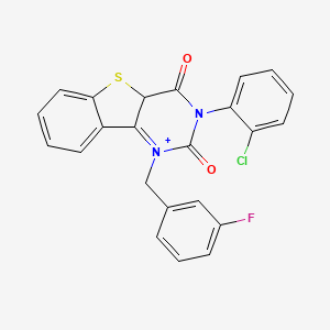 molecular formula C23H14ClFN2O2S B2728319 5-(2-氯苯基)-3-[(3-氟苯基)甲基]-8-硫-3,5-二氮杂三环[7.4.0.0^{2,7}]十三碳-1(9),2(7),10,12-二烯-4,6-二酮 CAS No. 902294-15-9