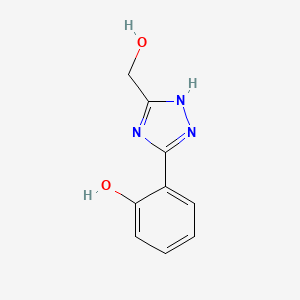 molecular formula C9H9N3O2 B2728330 2-(3-(hydroxymethyl)-1H-1,2,4-triazol-5-yl)phenol CAS No. 1630763-47-1
