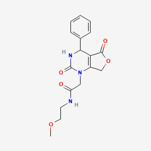 molecular formula C17H19N3O5 B2728347 2-(2,5-二氧代-4-苯基-3,4,5,7-四氢呋喃[3,4-d]嘧啶-1(2H)-基)-N-(2-甲氧基乙基)乙酰胺 CAS No. 2109589-83-3