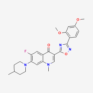 molecular formula C26H27FN4O4 B2728352 3-(3-(2,4-二甲氧基苯基)-1,2,4-噁二唑-5-基)-6-氟-1-甲基-7-(4-甲基哌啶-1-基)喹啉-4(1H)-酮 CAS No. 1111044-85-9