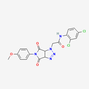 molecular formula C19H15Cl2N5O4 B2728358 N-(2,4-二氯苯基)-2-(5-(4-甲氧基苯基)-4,6-二氧代-4,5,6,6a-四氢吡咯[3,4-d][1,2,3]三唑-1(3aH)-基)乙酰胺 CAS No. 1052562-22-7