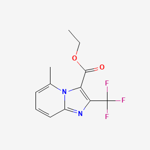 molecular formula C12H11F3N2O2 B2728362 乙酸乙酯 5-甲基-2-(三氟甲基)咪唑并[1,2-a]吡啶-3-羧酸酯 CAS No. 334711-69-2