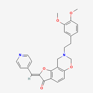 molecular formula C26H24N2O5 B2728371 (Z)-8-(3,4-二甲氧基苯乙基)-2-(吡啶-4-基甲亚基)-8,9-二氢-2H-苯并呋[7,6-e][1,3]噁啉-3(7H)-酮 CAS No. 951984-60-4