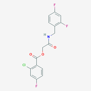 molecular formula C16H11ClF3NO3 B2728374 2-((2,4-Difluorobenzyl)amino)-2-oxoethyl 2-chloro-4-fluorobenzoate CAS No. 1291859-22-7